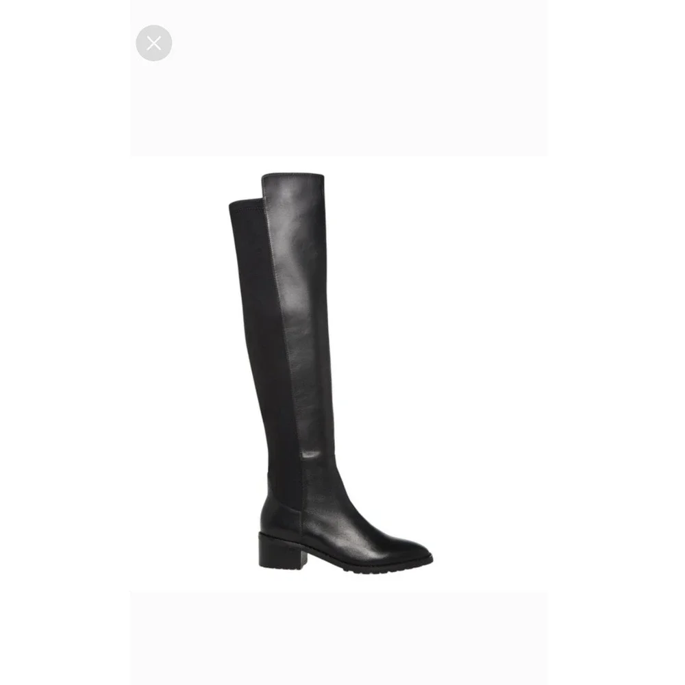 Blondo Boots Size 6.5 Black‎ Leather Over the Knee Leather Fabric Waterproof